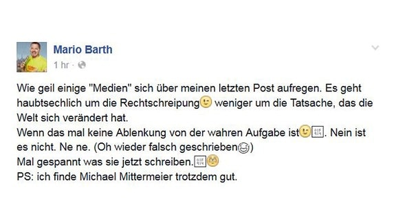 Mario Barth FB-Post Neu