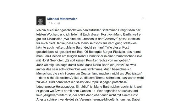 FB Post Michael Mittermeier