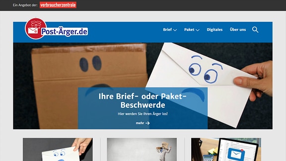 Screenshot von der Webseite post-aerger.de